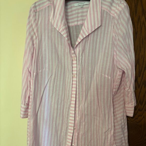FOXCROFT Top Women's Pink/White with Pockets - size 24W - Picture 1 of 11